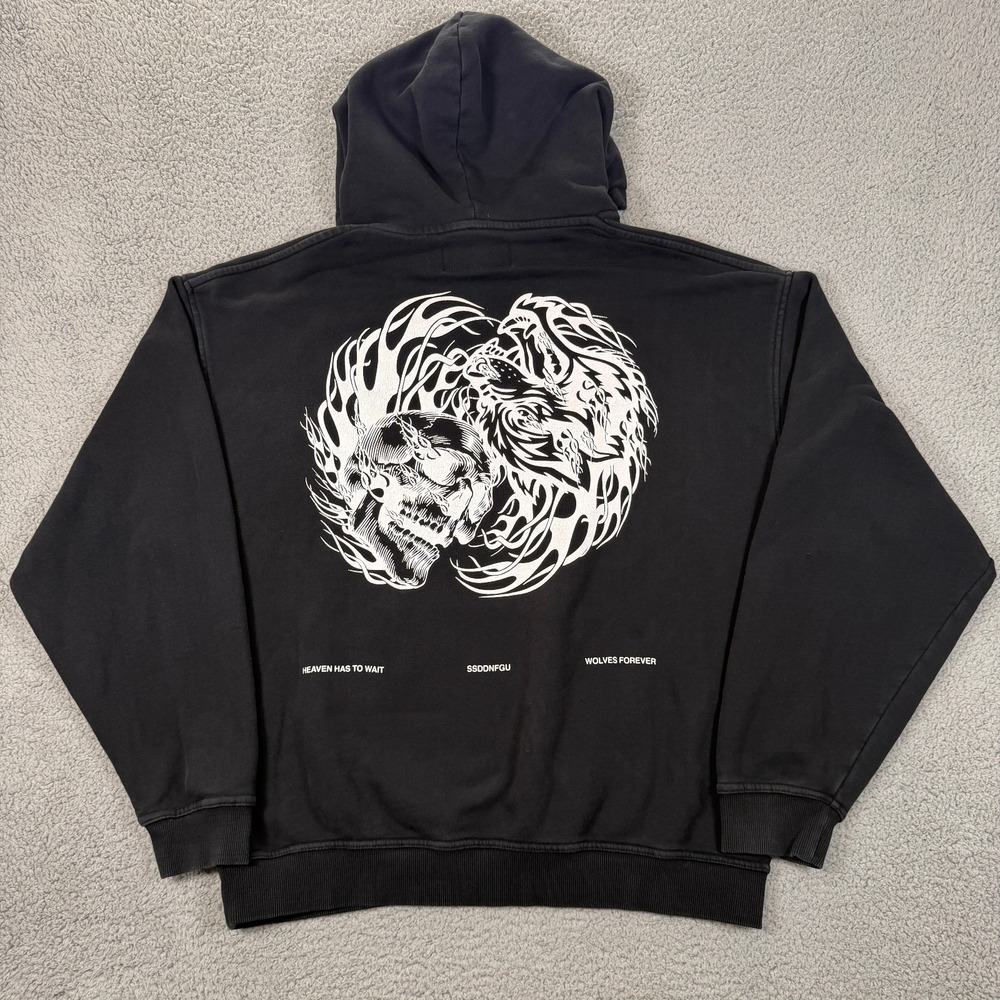 Dark Sport Hoodie Mens XL Black Heavyweight Quality Cotton Wolves Forever